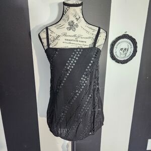 Vintage Black Sequin Strappy Camisole